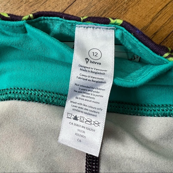 Ivivva Lululemon Plum Floral Print Rhythmic Tight Full Length Leggings 12 - Picture 5 of 9